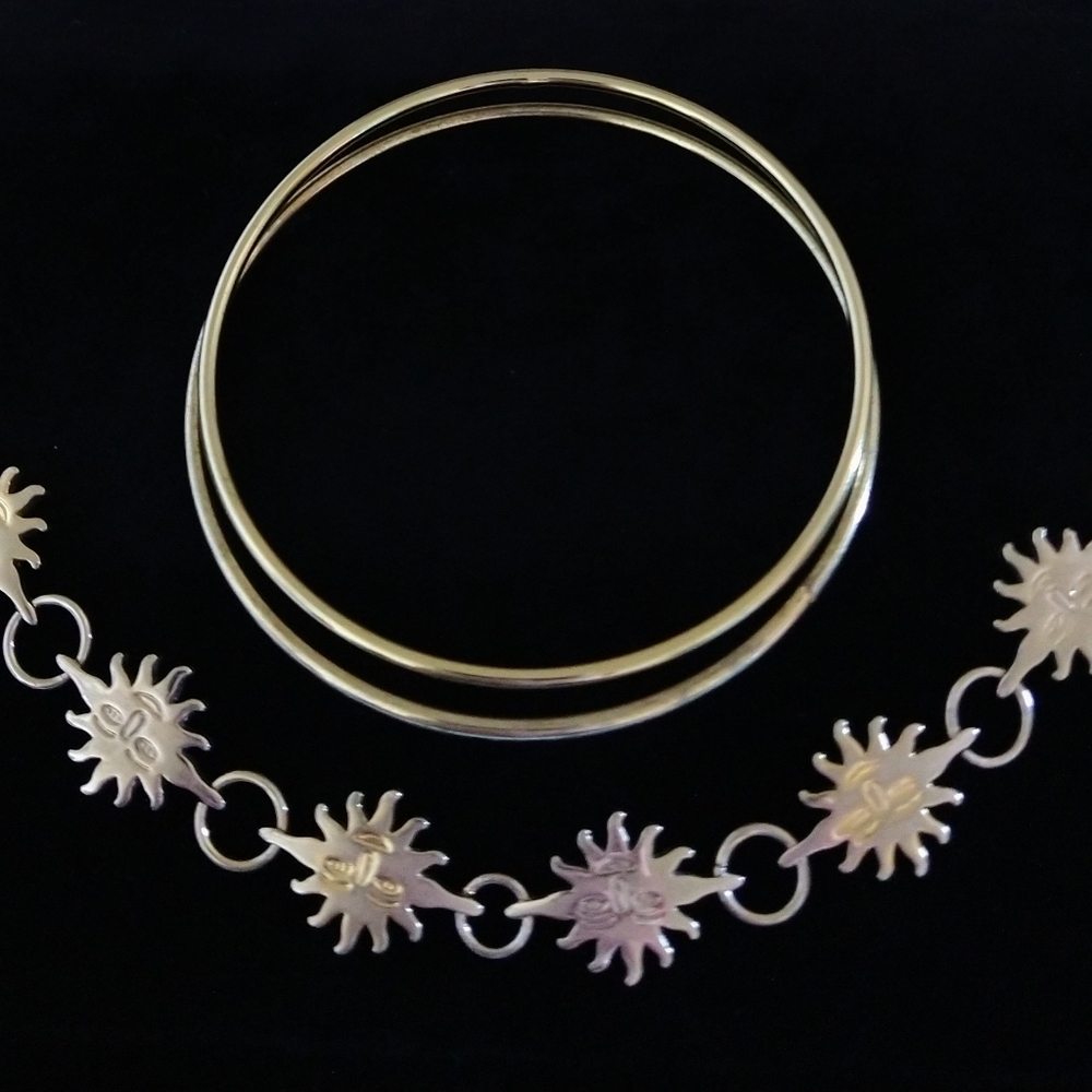 Vintage 2 tone  Sun Bracelet